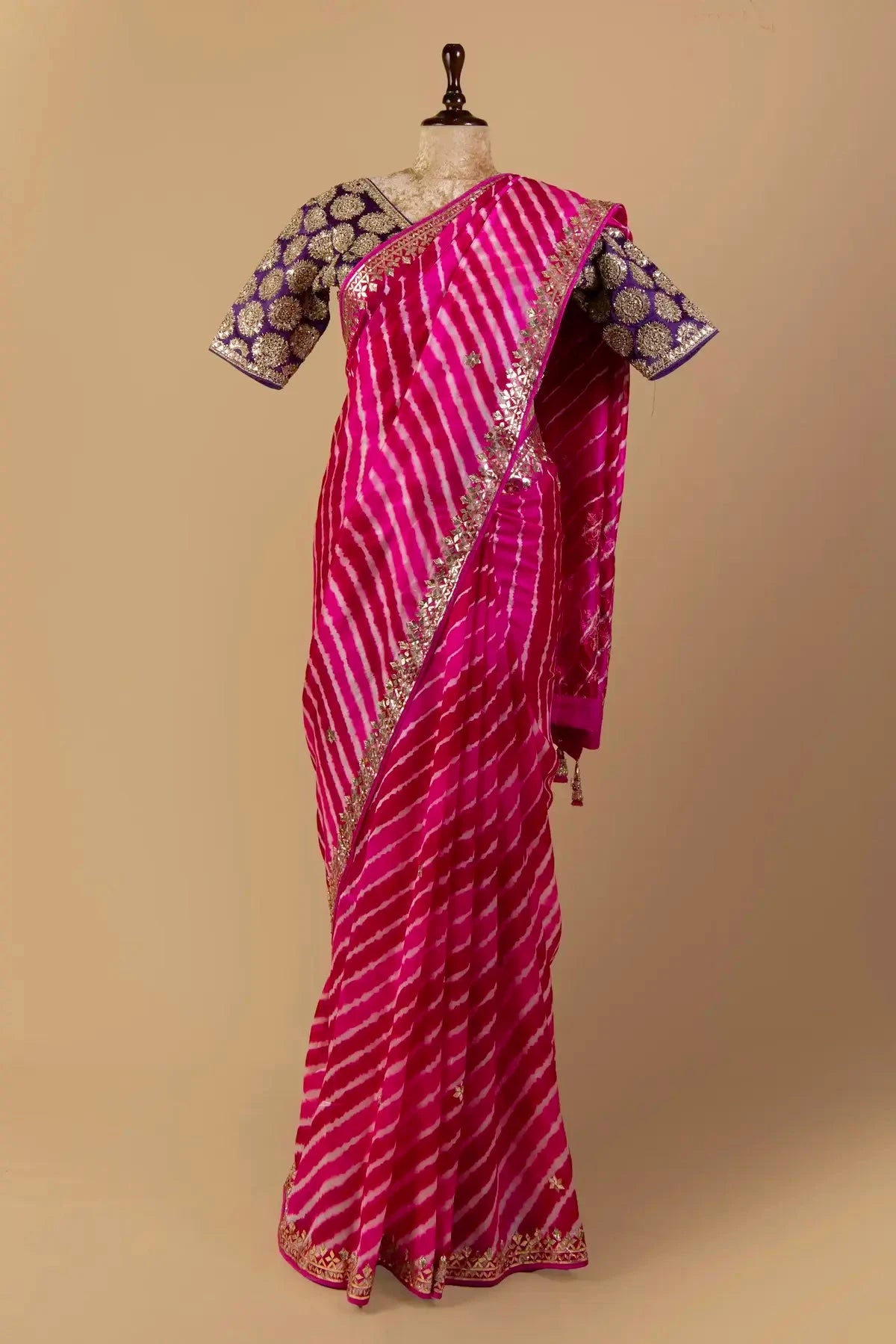 Pink Dupion Silk Saree - Pallodstore