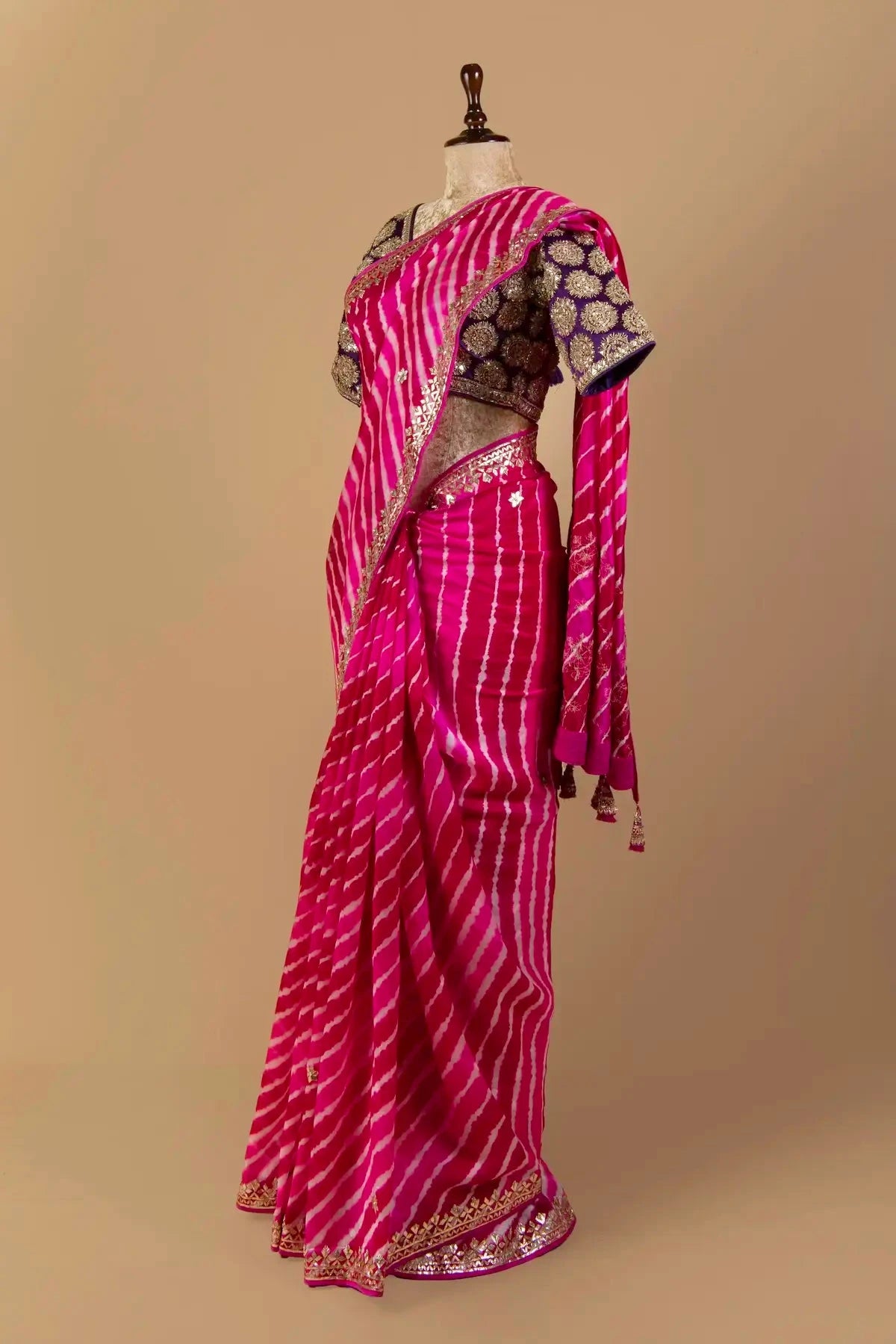 Pink Dupion Silk Saree - Pallodstore