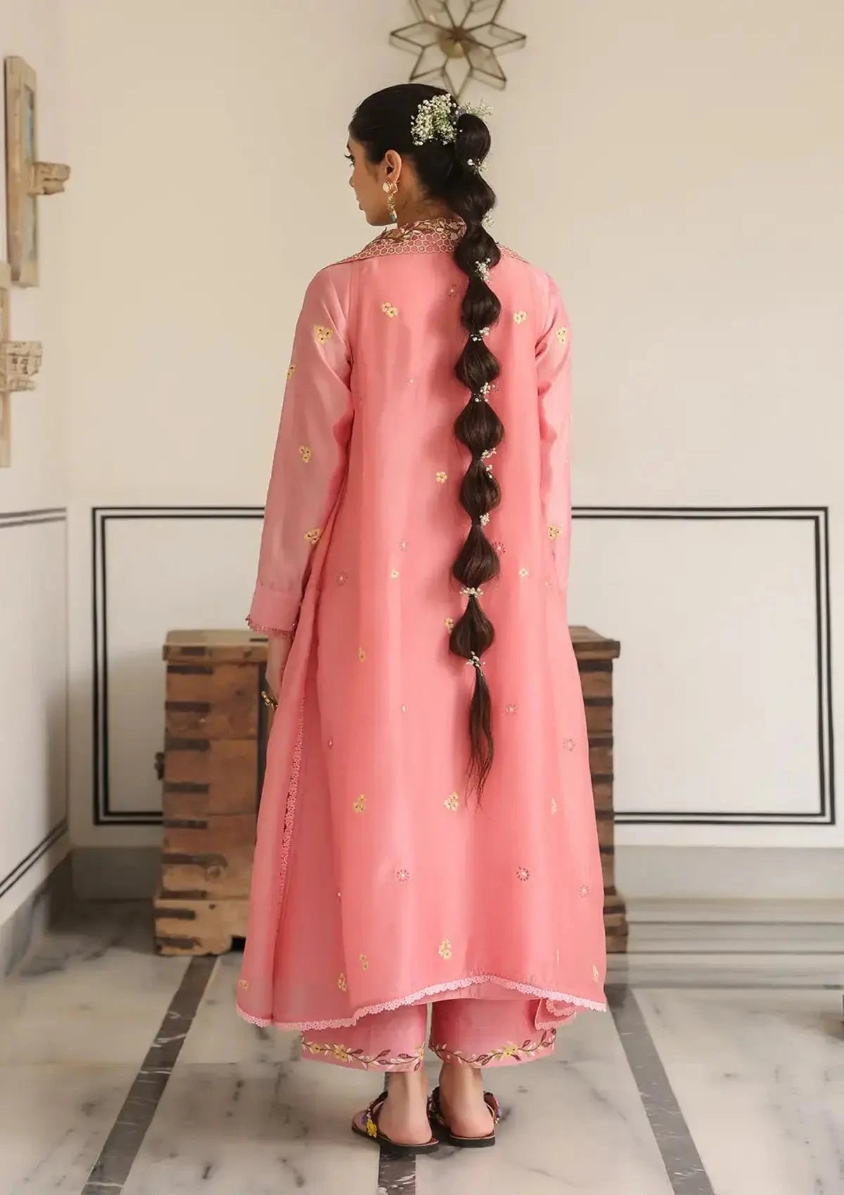 Pink Gulzar Jacket Style Kurta Set - Pallodstore