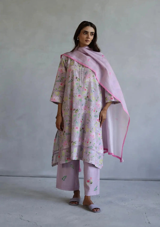 Pink Hyacinth Kurta Set - Pallodstore