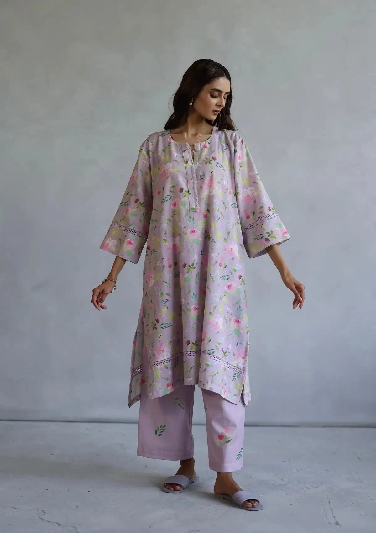 Pink Hyacinth Kurta Set - Pallodstore