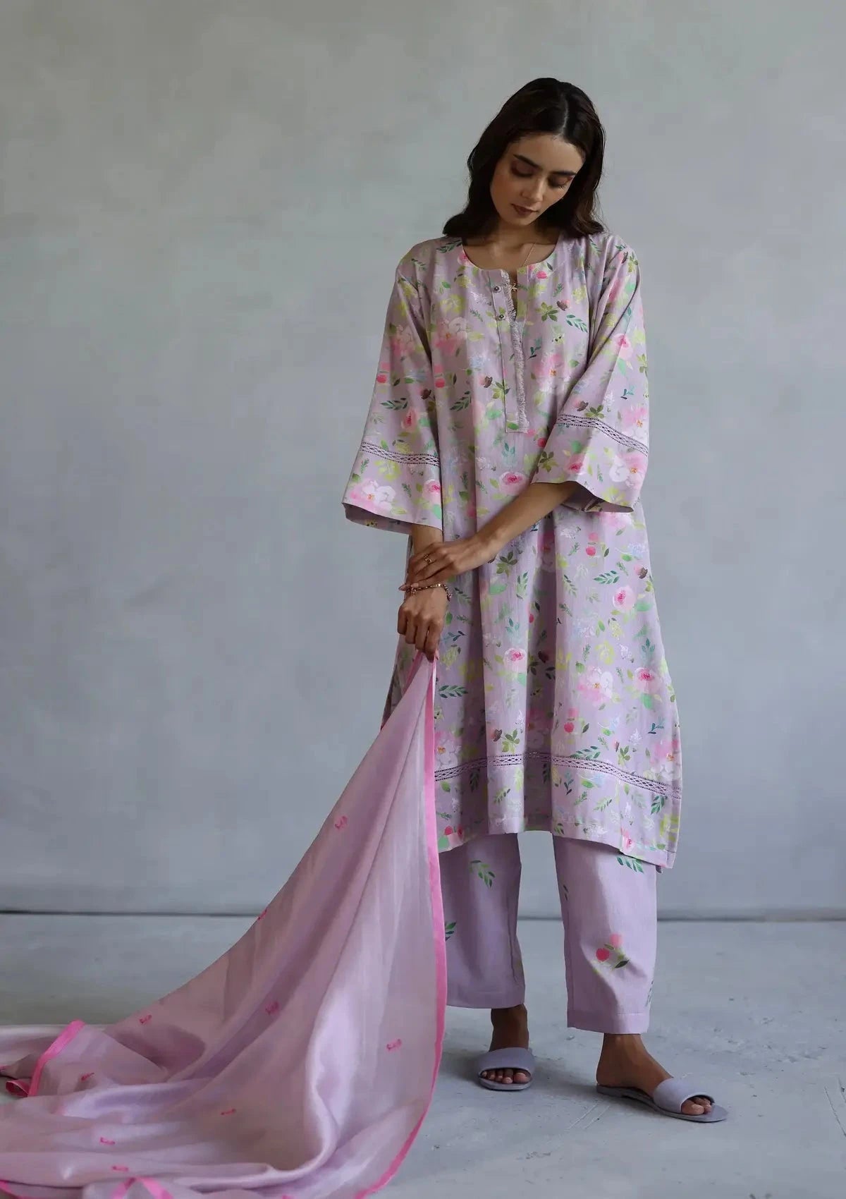 Pink Hyacinth Kurta Set - Pallodstore