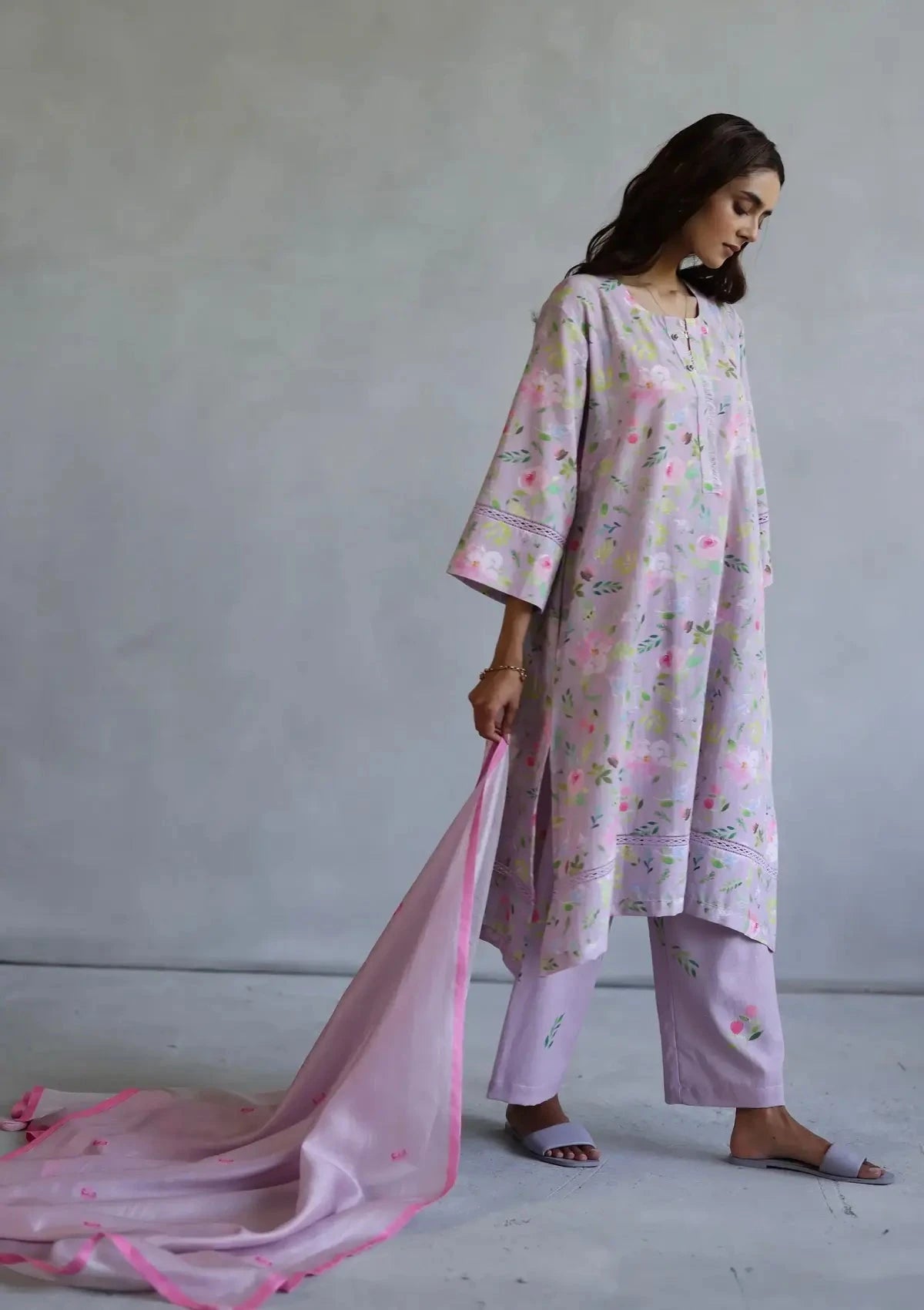 Pink Hyacinth Kurta Set - Pallodstore