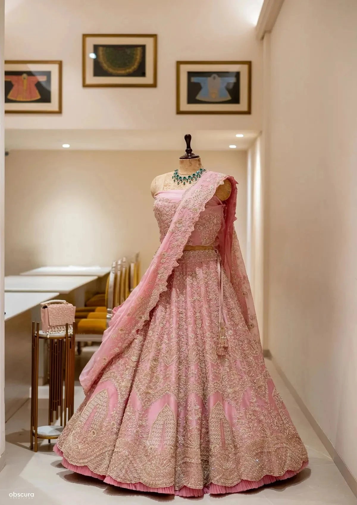 Pink Organza Lehenga - Pallodstore