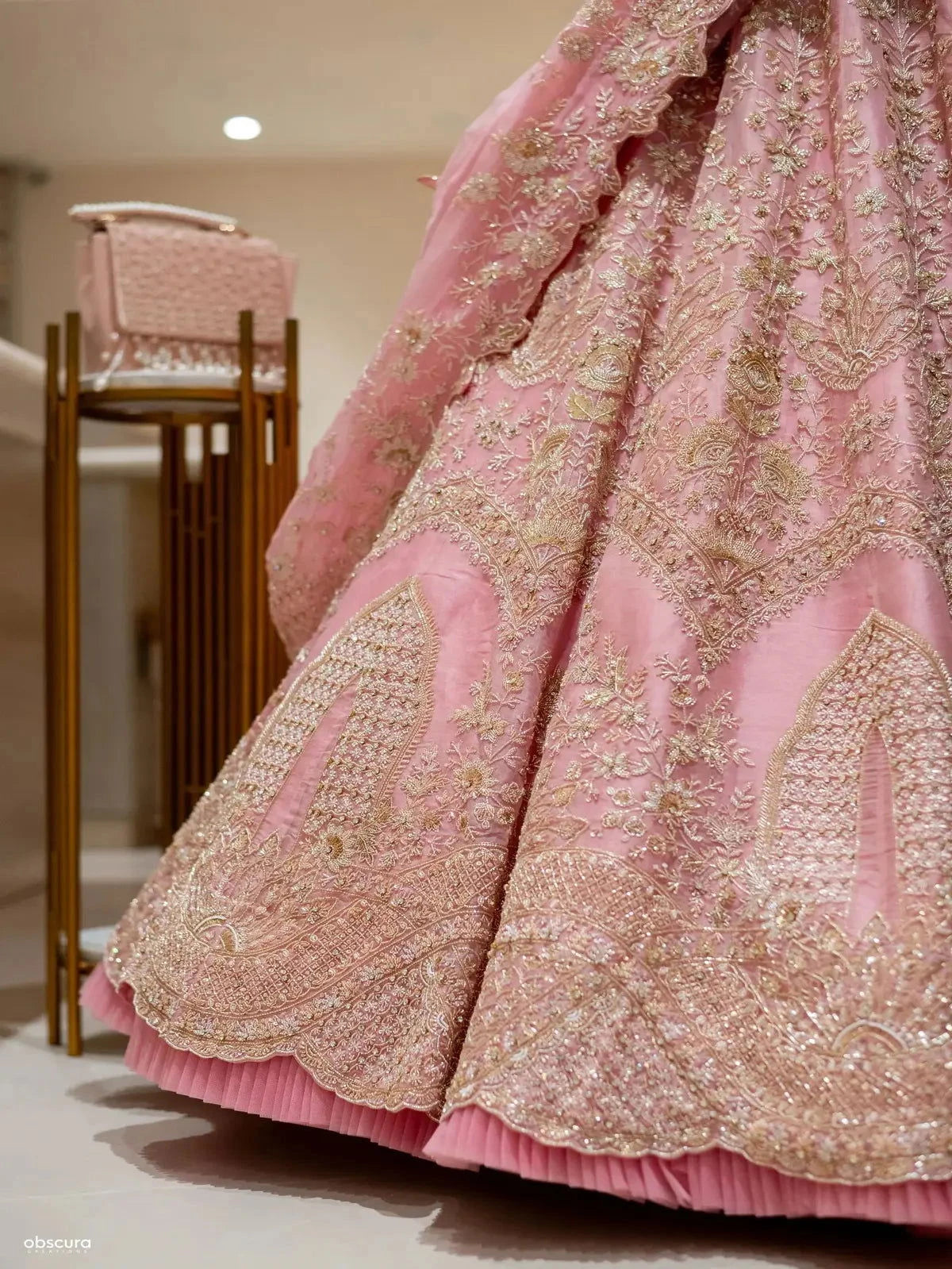 Pink Organza Lehenga - Pallodstore