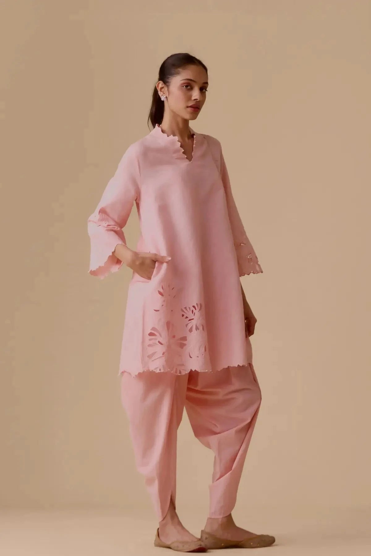 Pink Resham Kurta - Pallodstore
