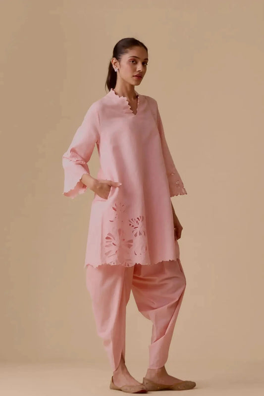 Pink Resham Kurta - Pallodstore