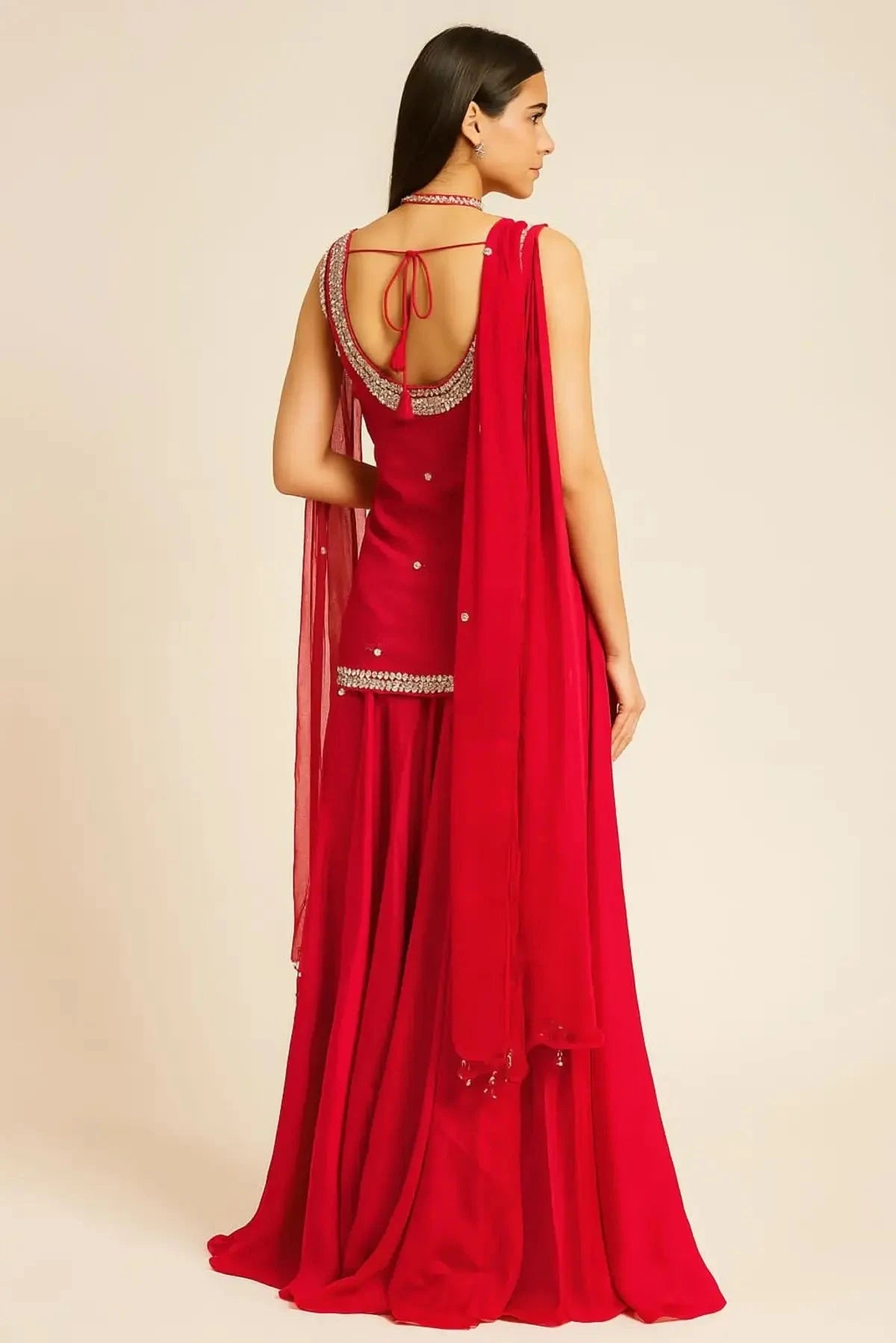 Pink Short Kurta With Flared Palazzo - Pallodstore