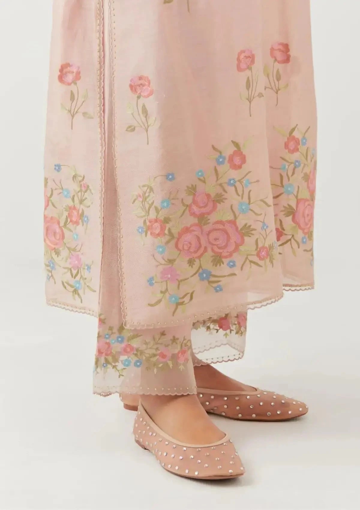 Pink Silk Chanderi Straight Kurta Set - Pallodstore
