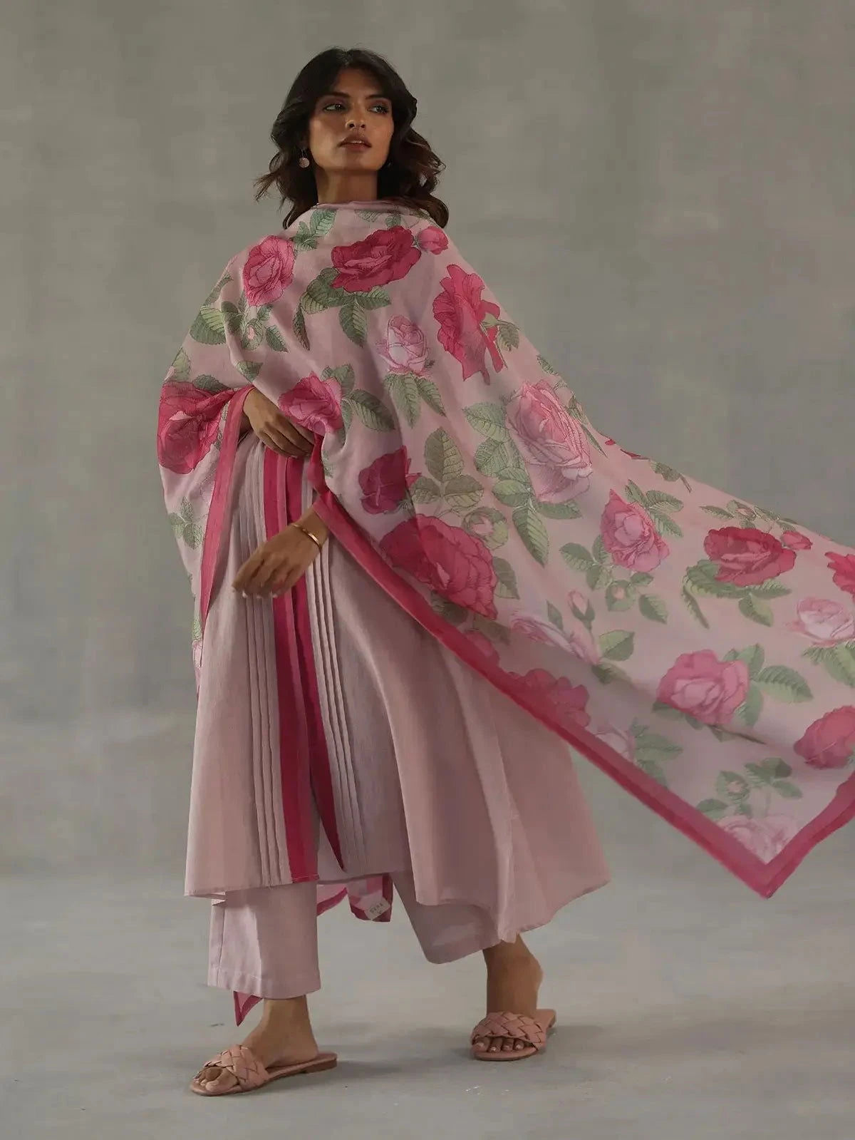 Pink Tuberose Kurta Set - Pallodstore