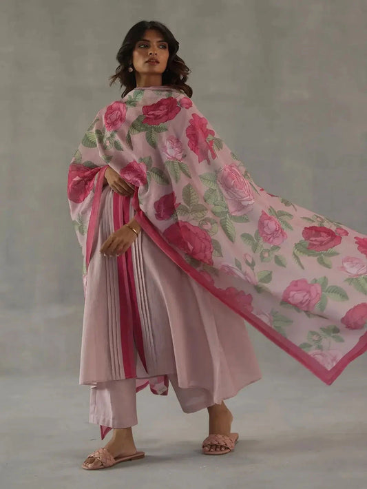 Pink Tuberose Kurta Set - Pallodstore