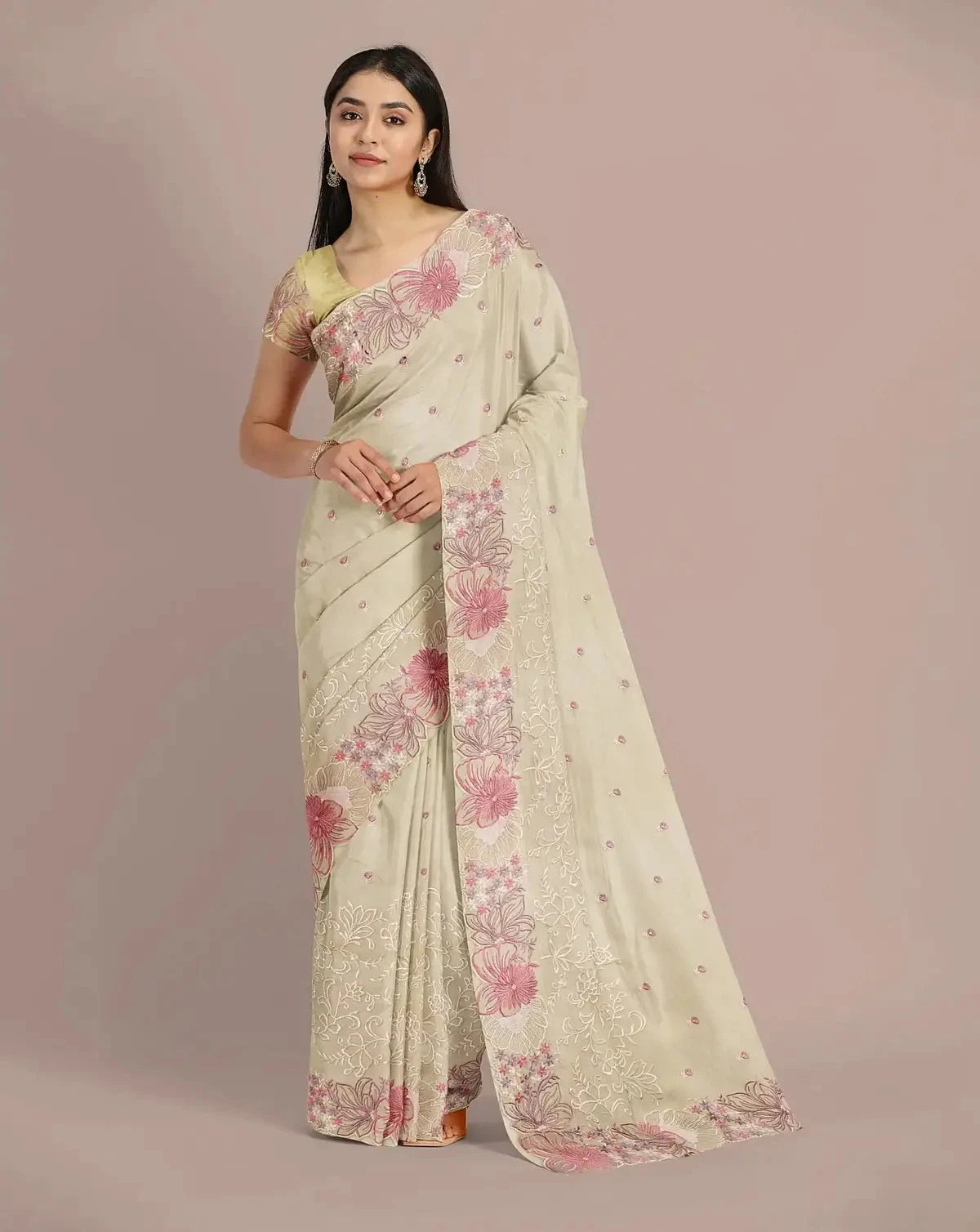 Pista Green Organza Saree - Pallodstore