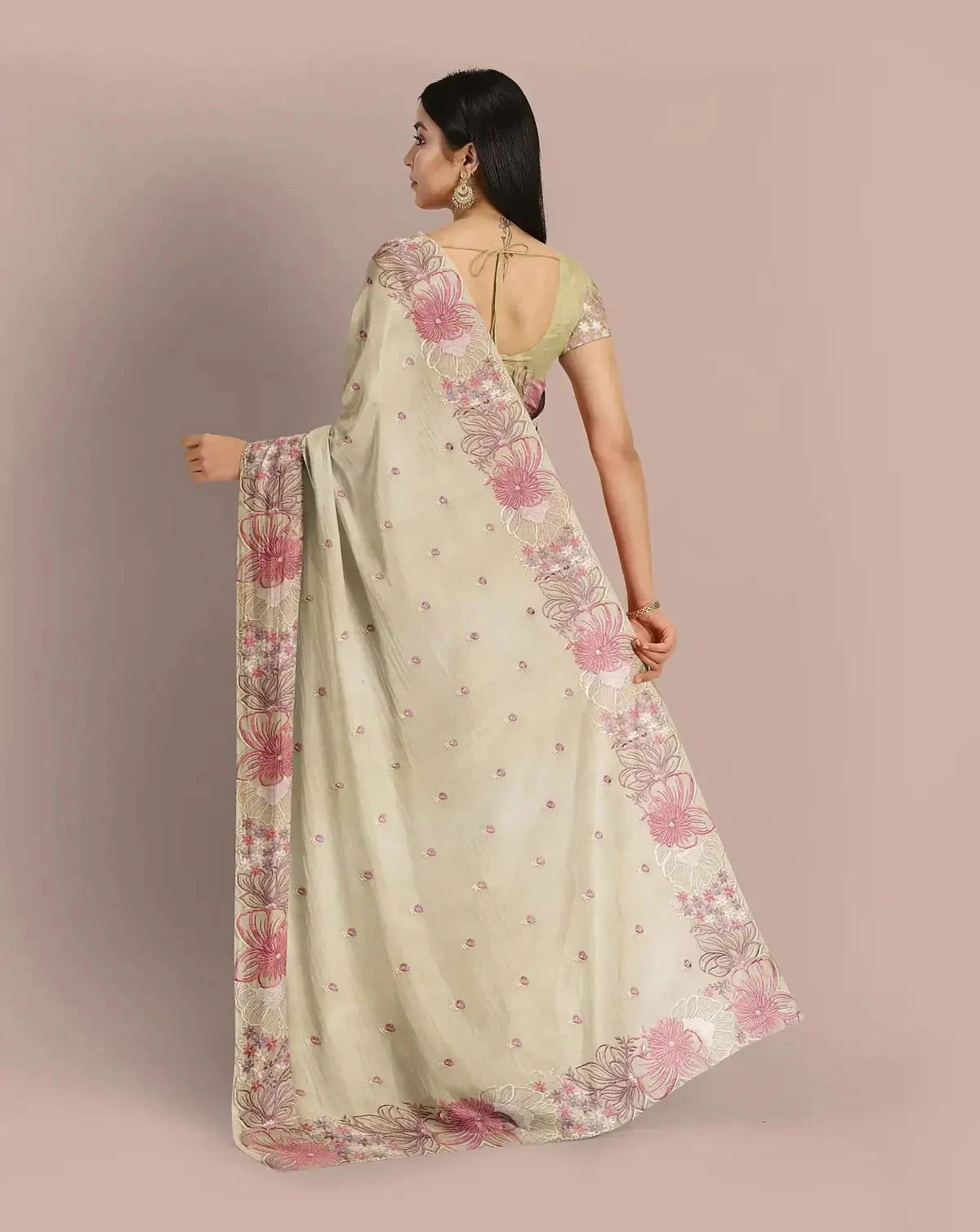Pista Green Organza Saree - Pallodstore