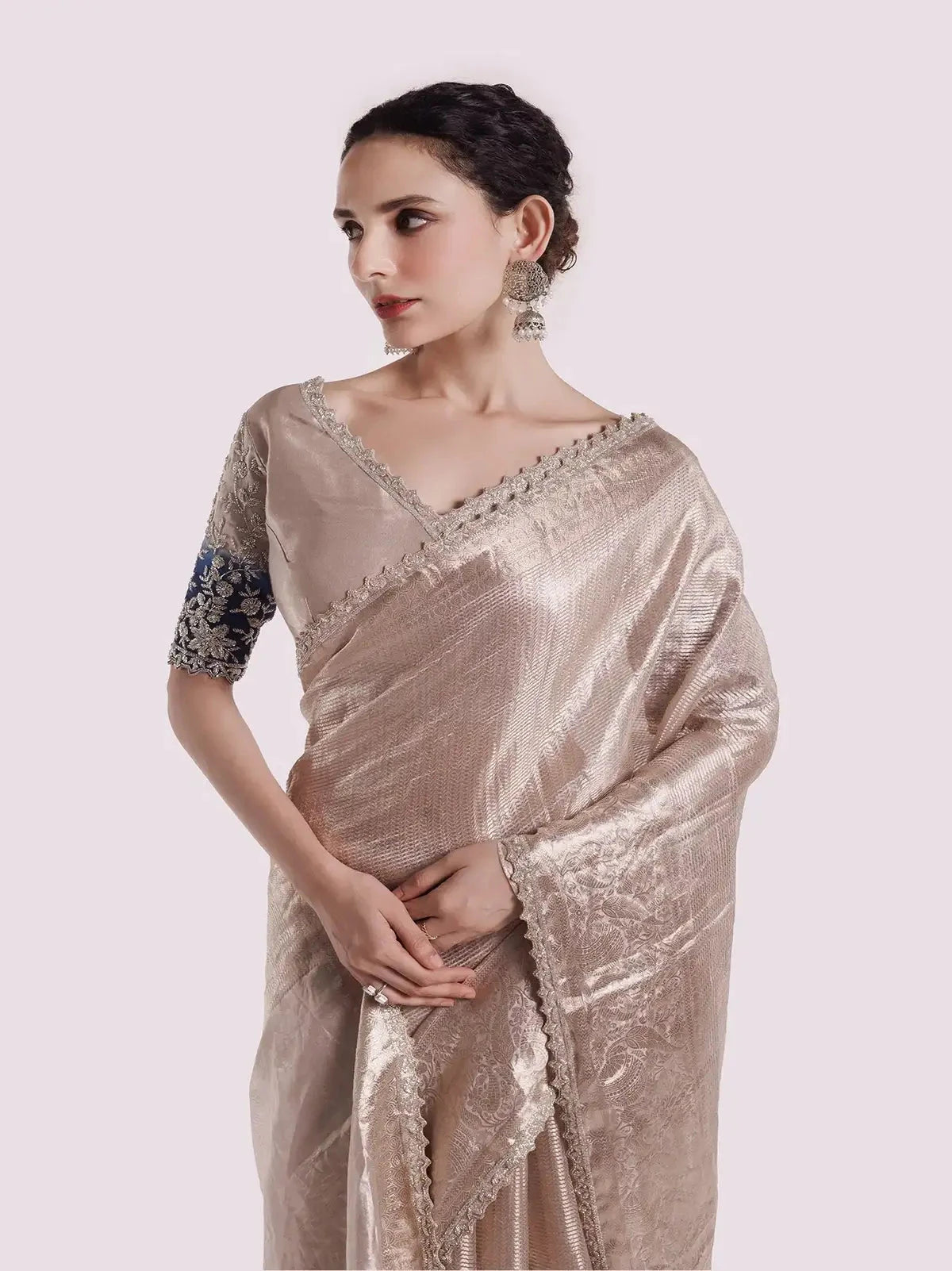 Platinum Tissue Embellished Saree - Pallodstore
