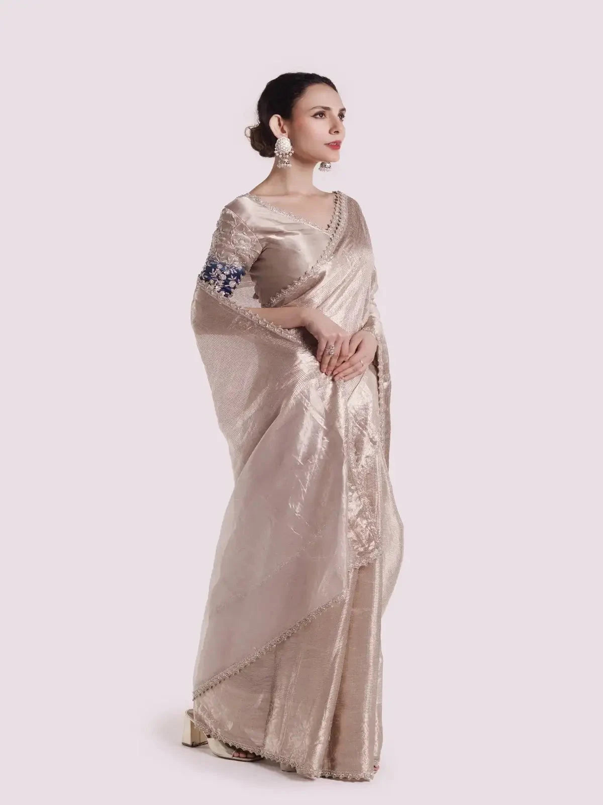 Platinum Tissue Embellished Saree - Pallodstore