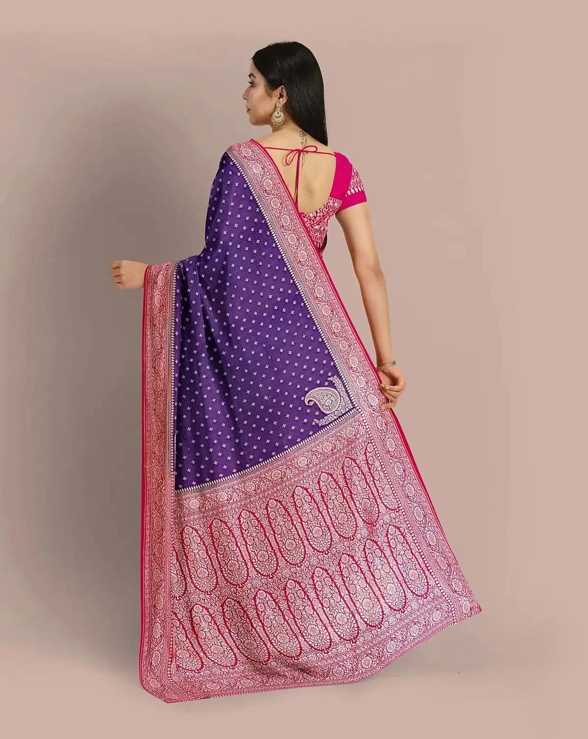 Purple Banarasi Khaddi Georgette Saree - Pallodstore