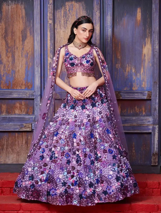 Purple Corsage Lehenga - Pallodstore