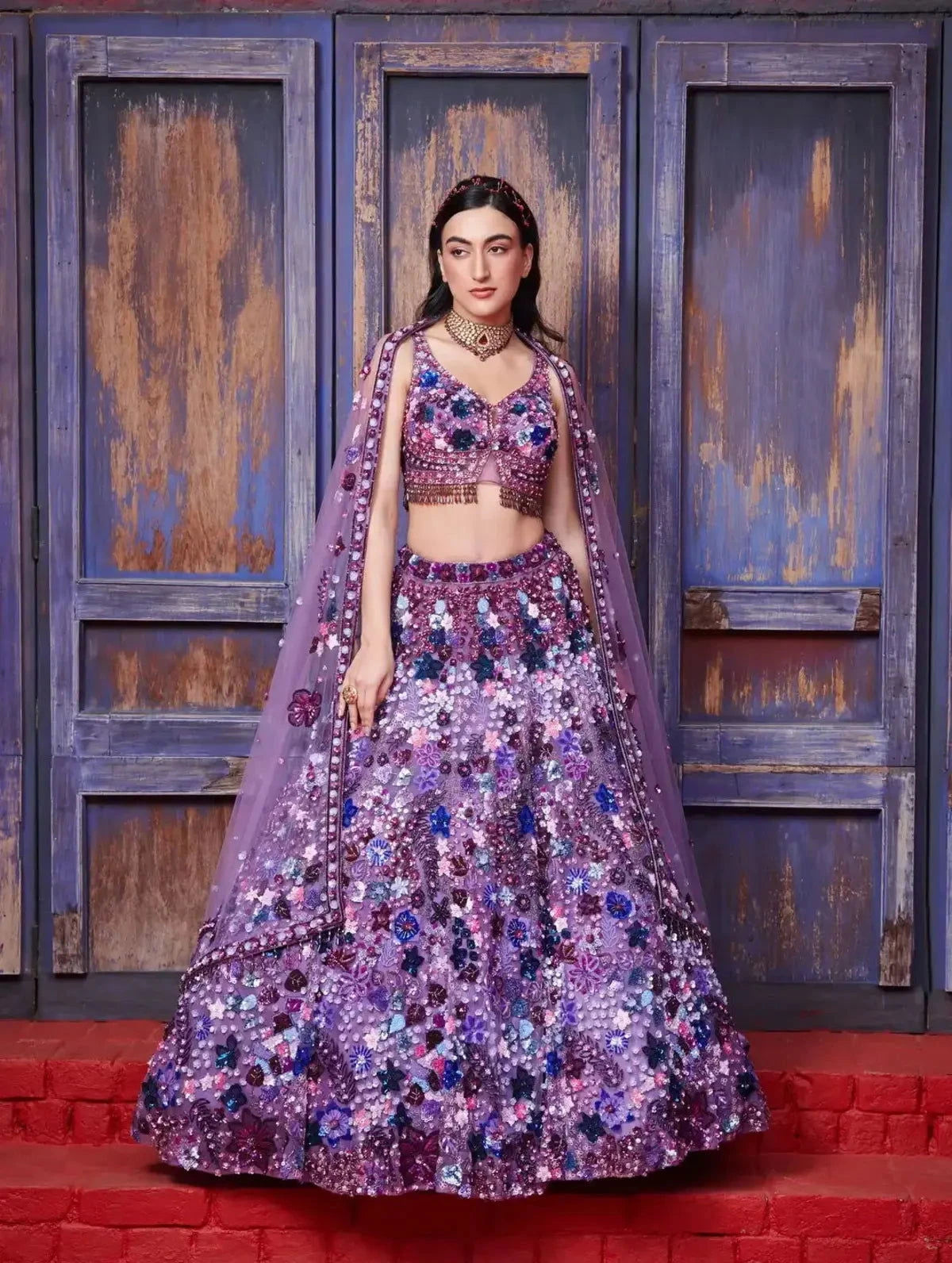 Purple Corsage Lehenga - Pallodstore