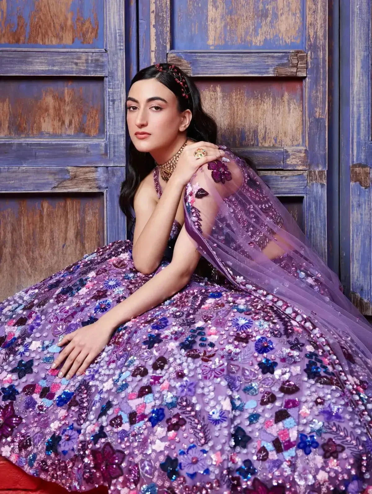 Purple Corsage Lehenga - Pallodstore