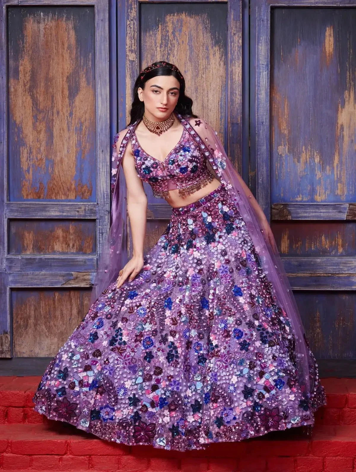 Purple Corsage Lehenga - Pallodstore