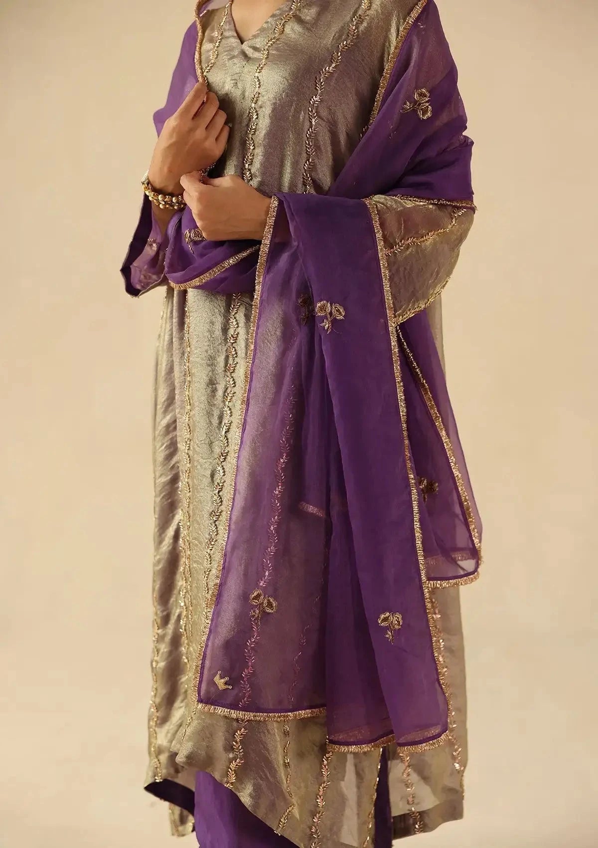 Purple Jhoomar Kurta Set - Pallodstore