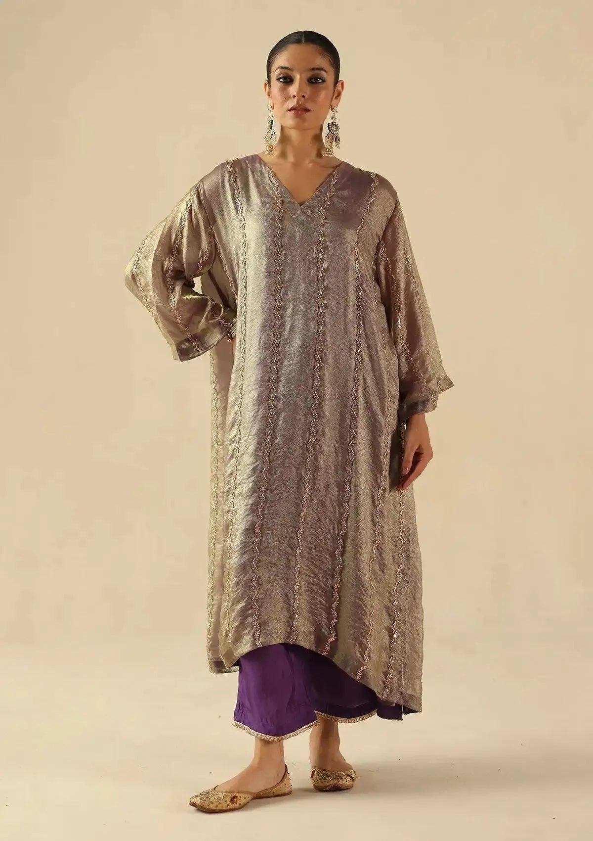 Purple Jhoomar Kurta Set - Pallodstore