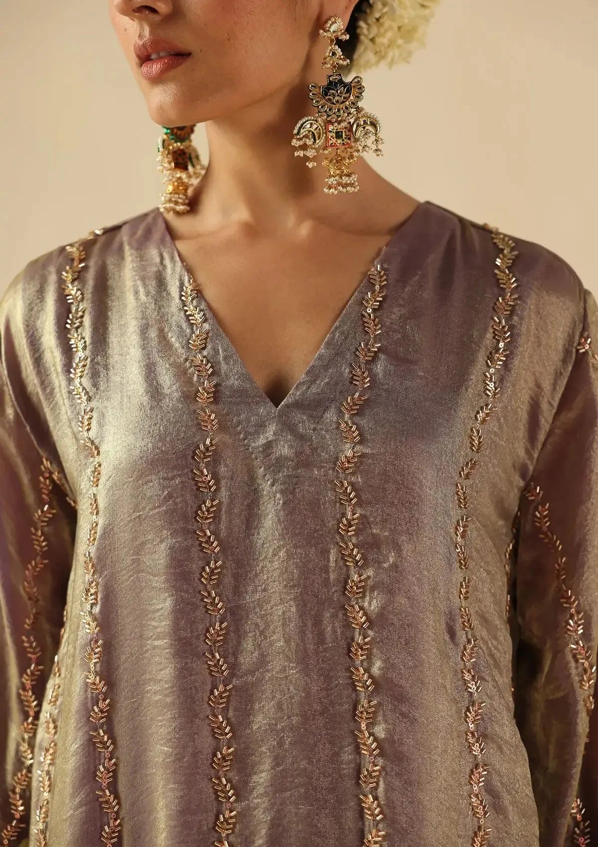 Purple Jhoomar Kurta Set - Pallodstore