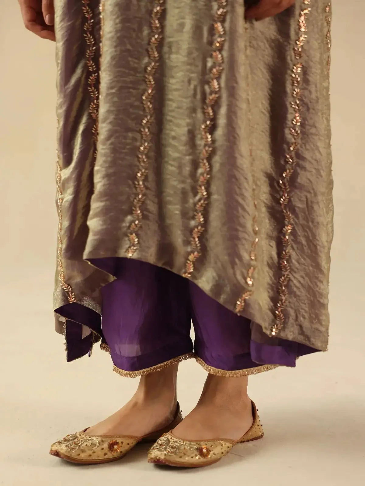 Purple Jhoomar Kurta Set - Pallodstore