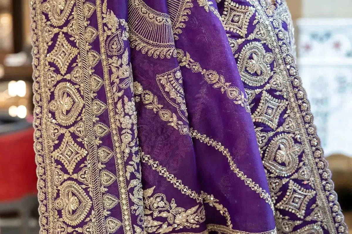 Purple Organza Saree - Pallodstore