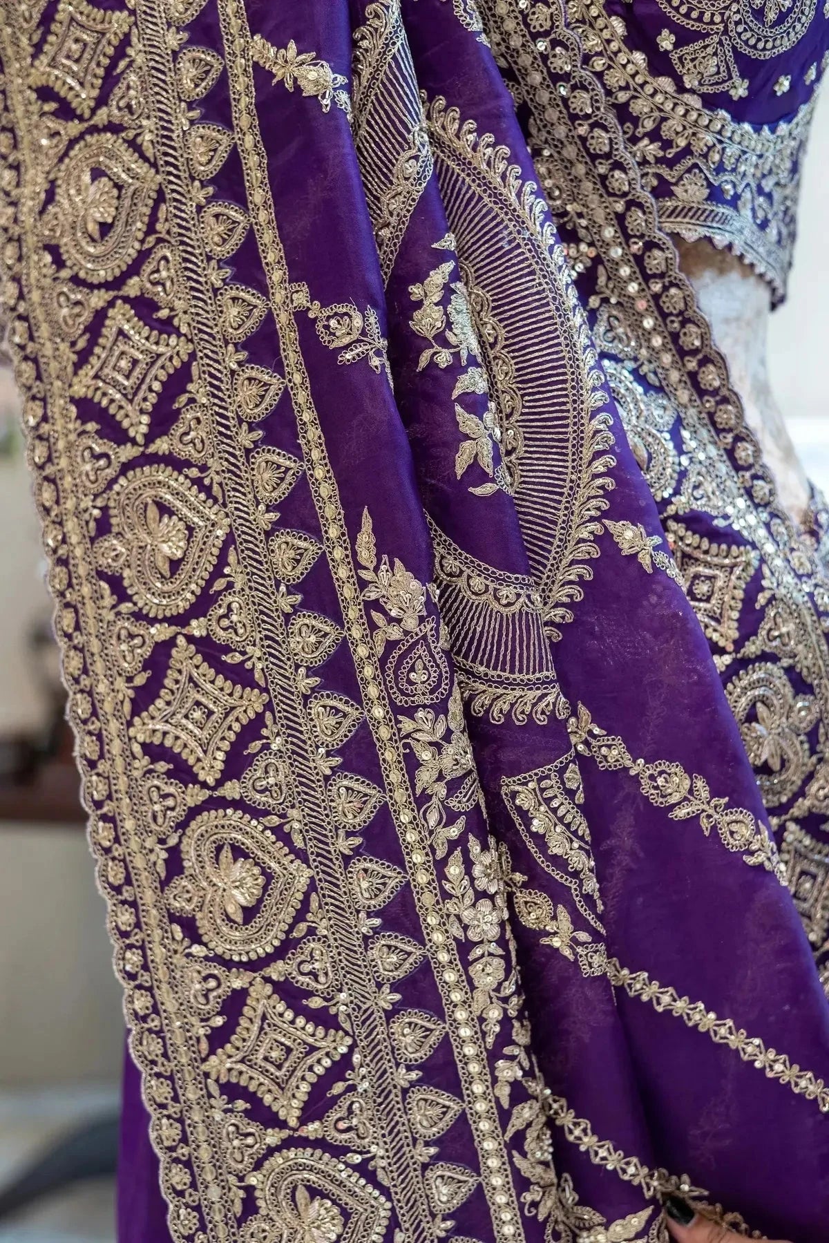 Purple Organza Saree - Pallodstore