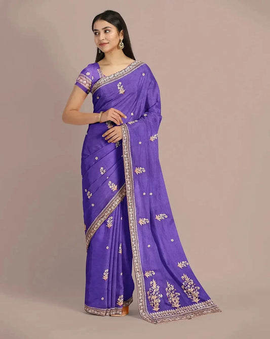 Purple Organza saree - Pallodstore