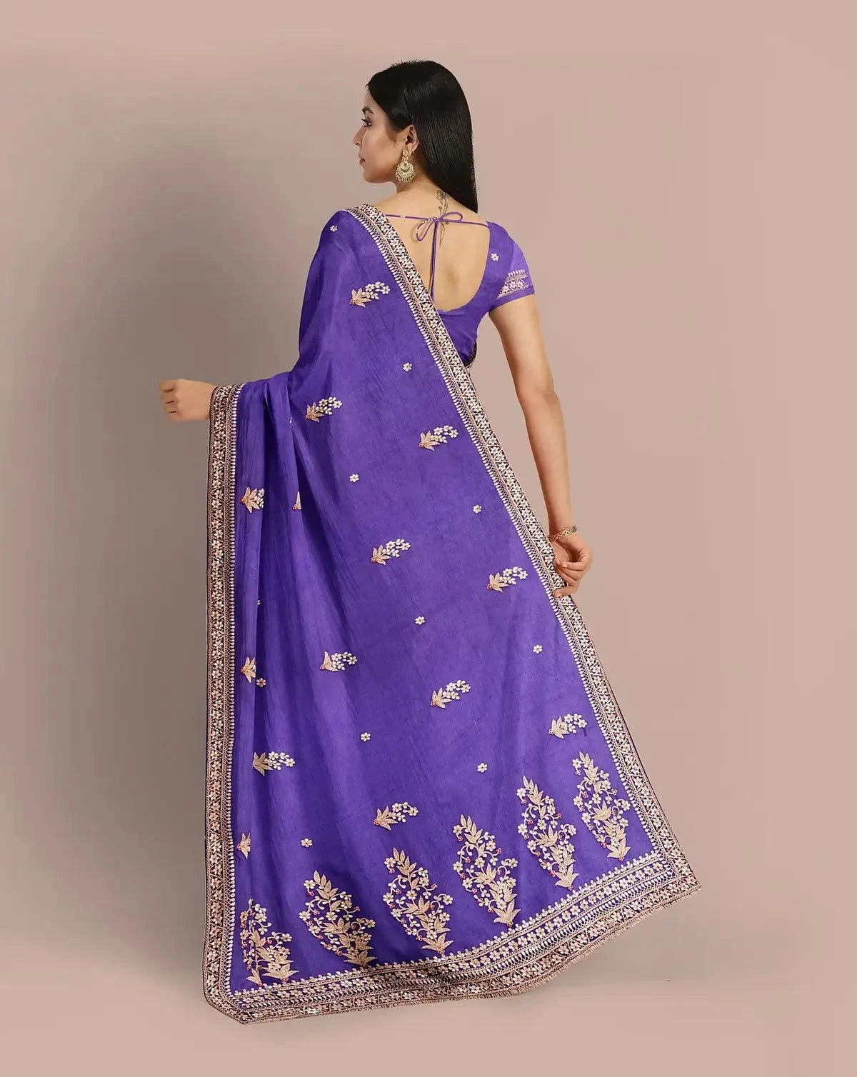 Purple Organza saree - Pallodstore