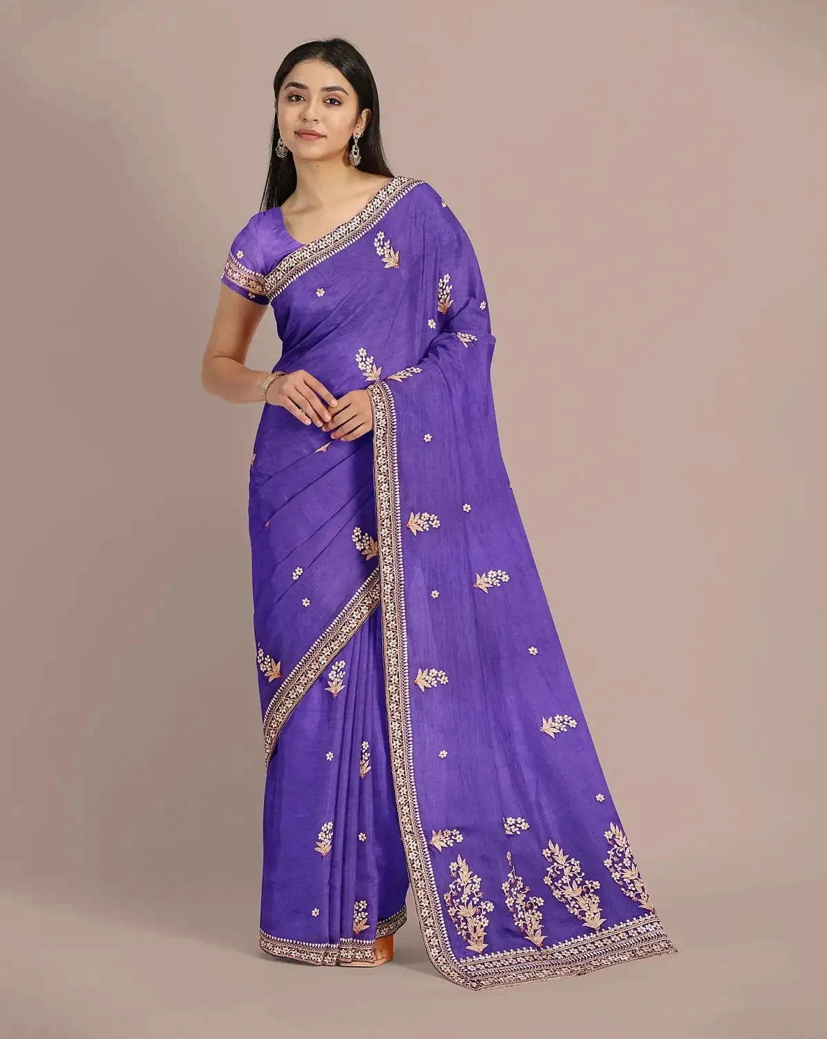 Purple Organza saree - Pallodstore