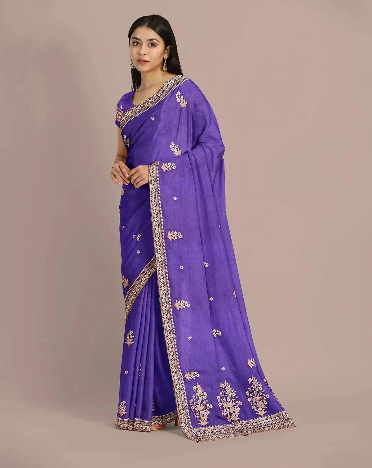 Purple Organza saree - Pallodstore