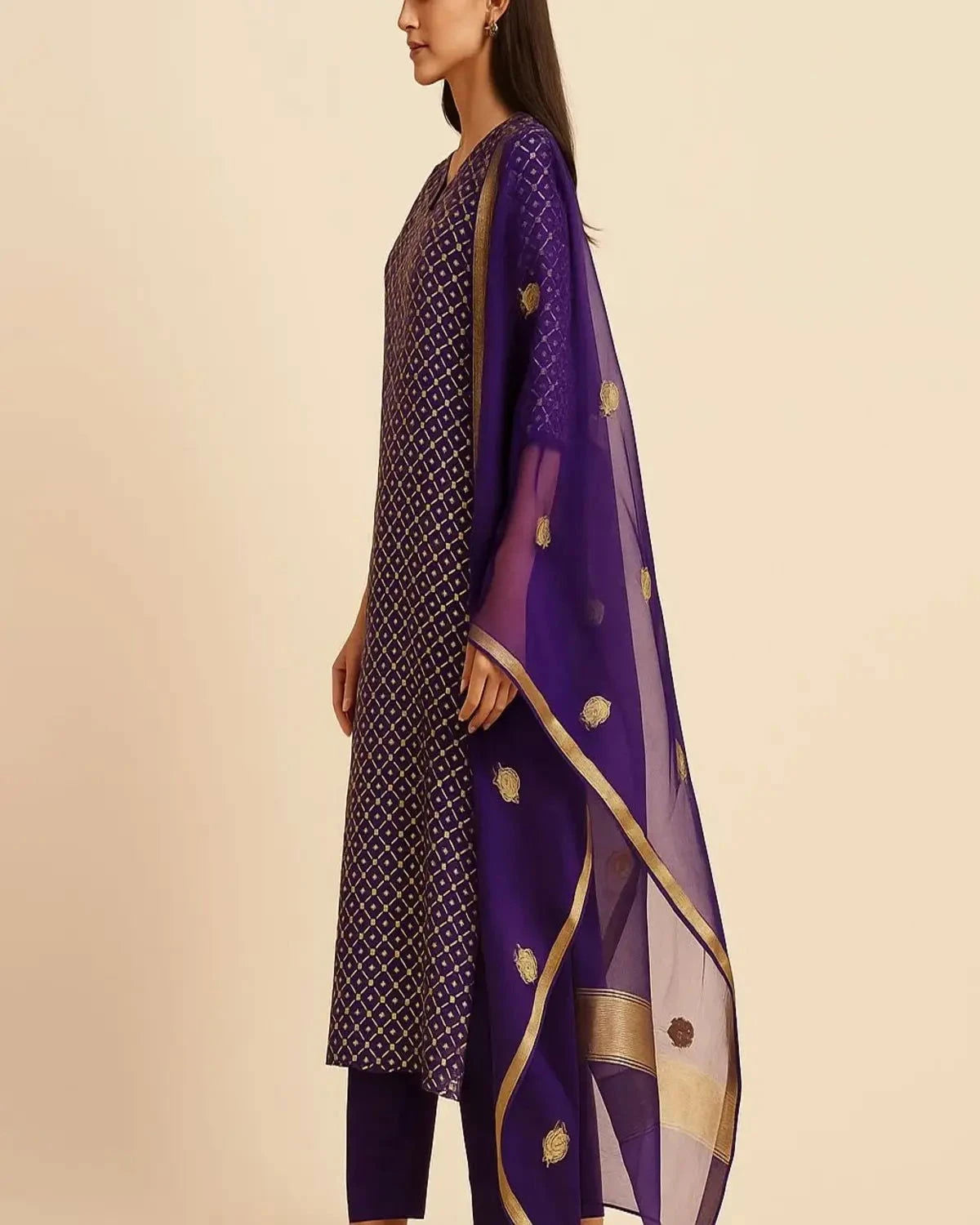 Purple Straight Line Suit - Pallodstore