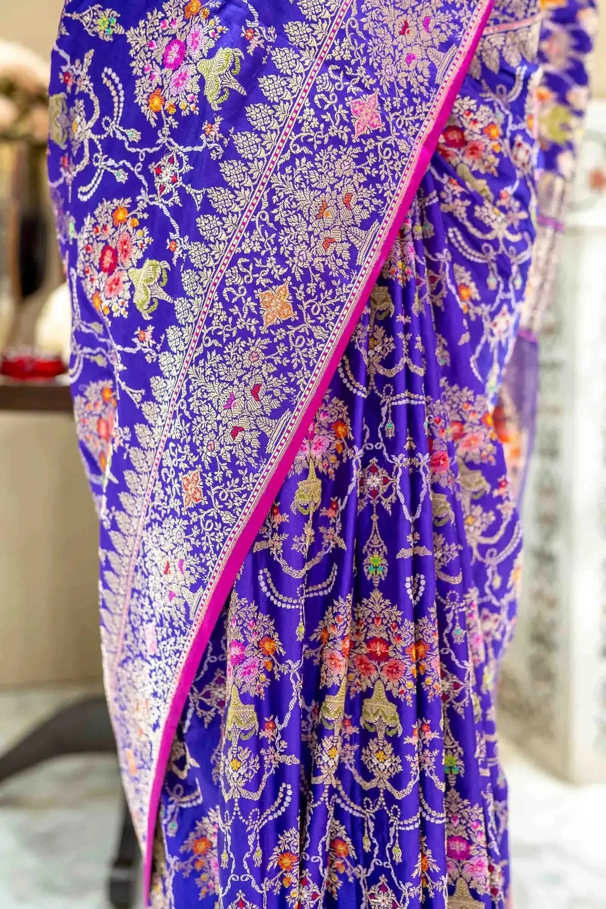 Purple Uppada Banarasi Silk Saree - Pallodstore