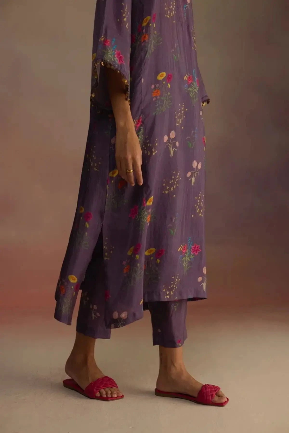Purple Zaira Long Kurta Set - Pallodstore