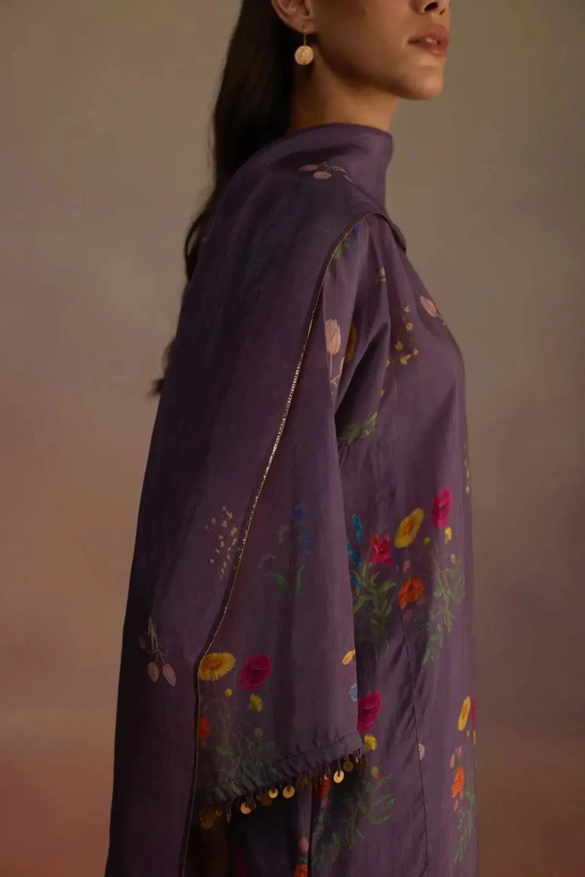 Purple Zaira Long Kurta Set - Pallodstore