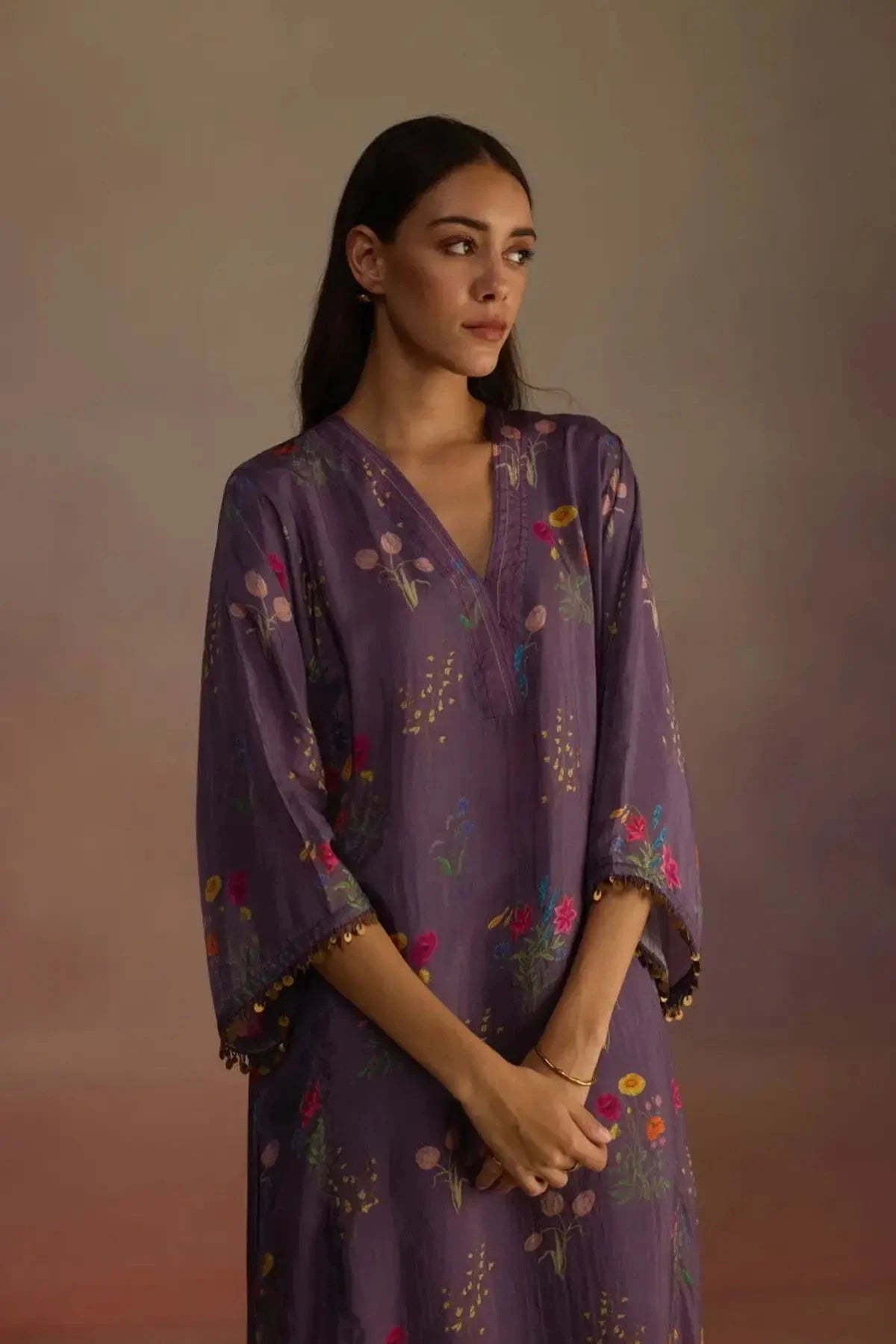 Purple Zaira Long Kurta Set - Pallodstore