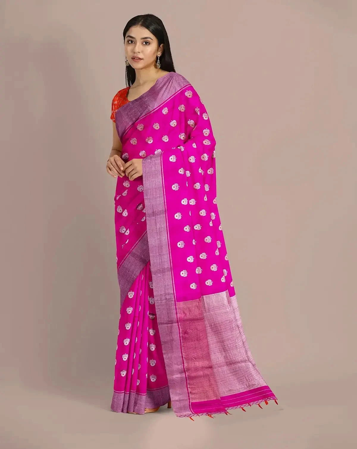 Rani Pink Banarasi Silk Saree - Pallodstore