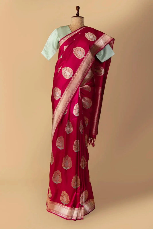 Rani Pink Banarasi Silk Saree - Pallodstore