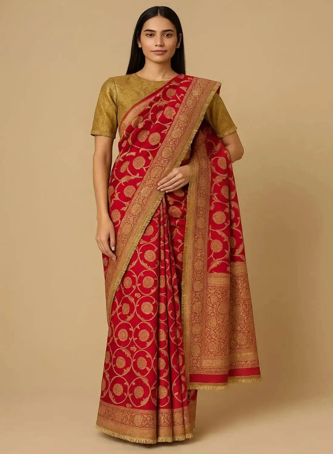 Rani Pink Crepe Silk Saree - Pallodstore
