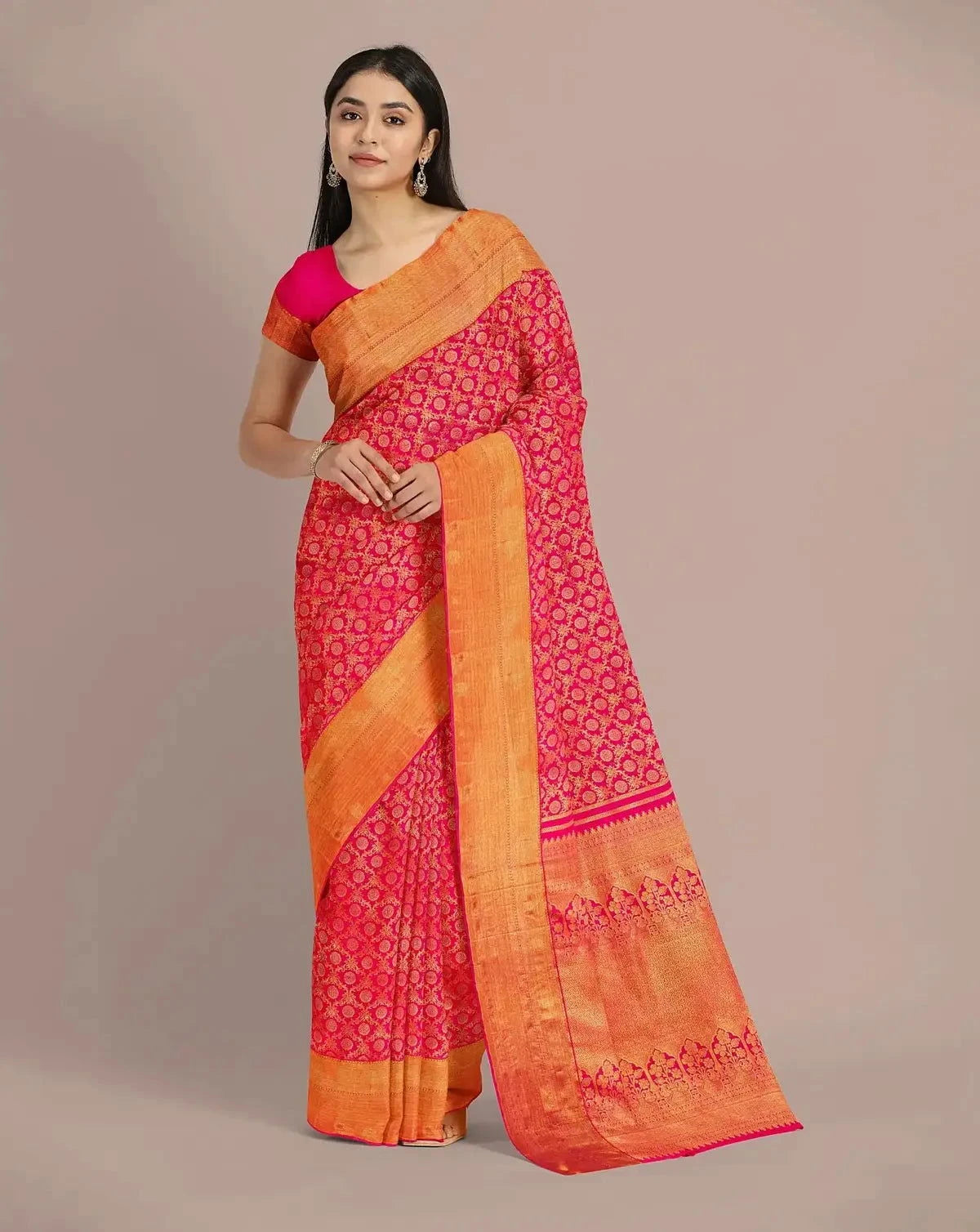 Rani Pink Kanjivaram Saree - Pallodstore