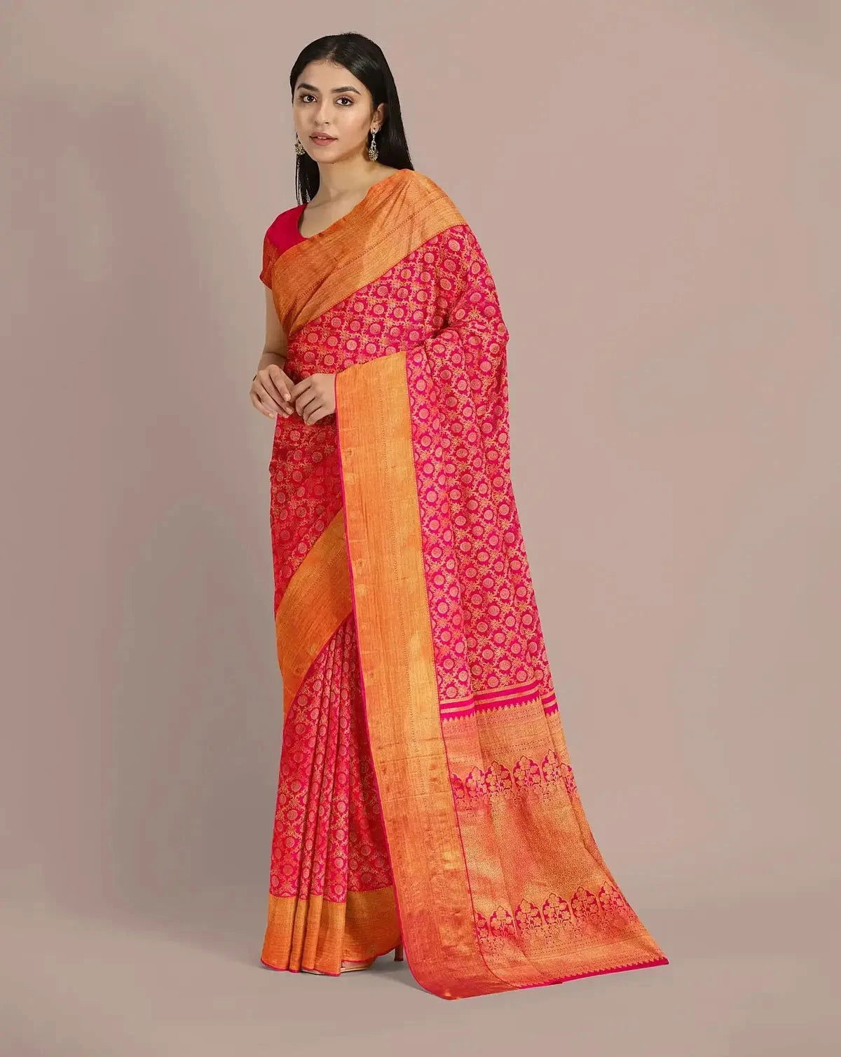 Rani Pink Kanjivaram Saree - Pallodstore