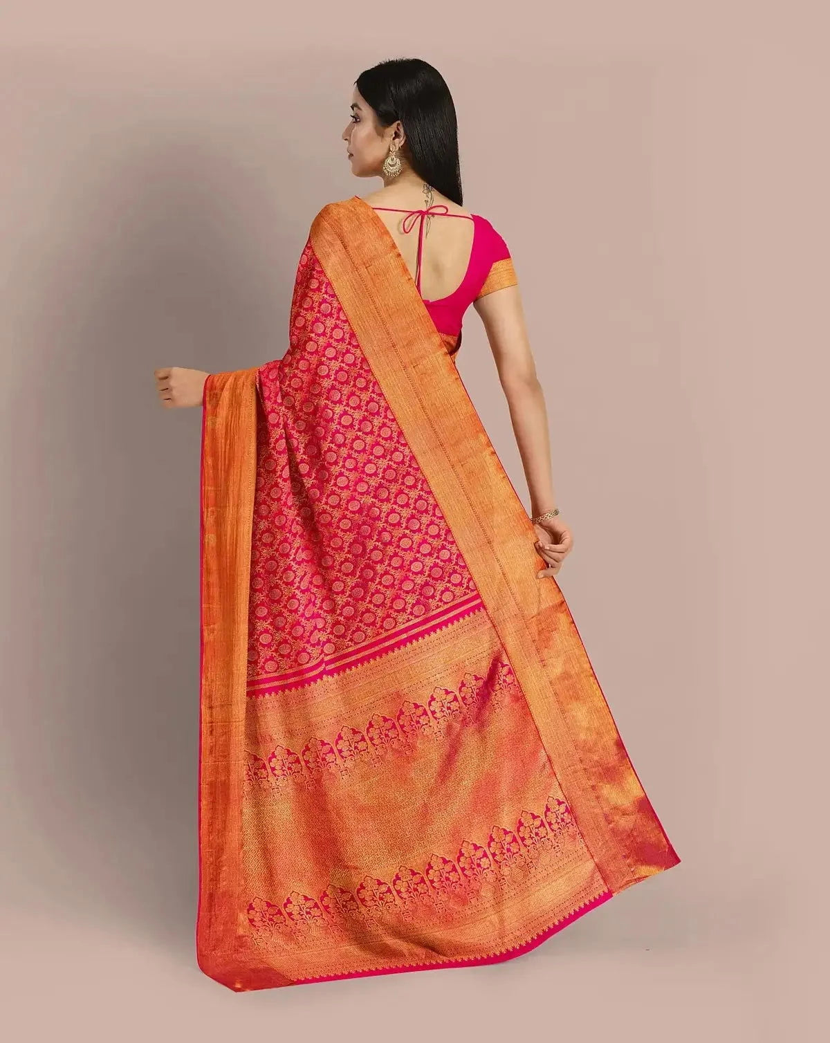 Rani Pink Kanjivaram Saree - Pallodstore