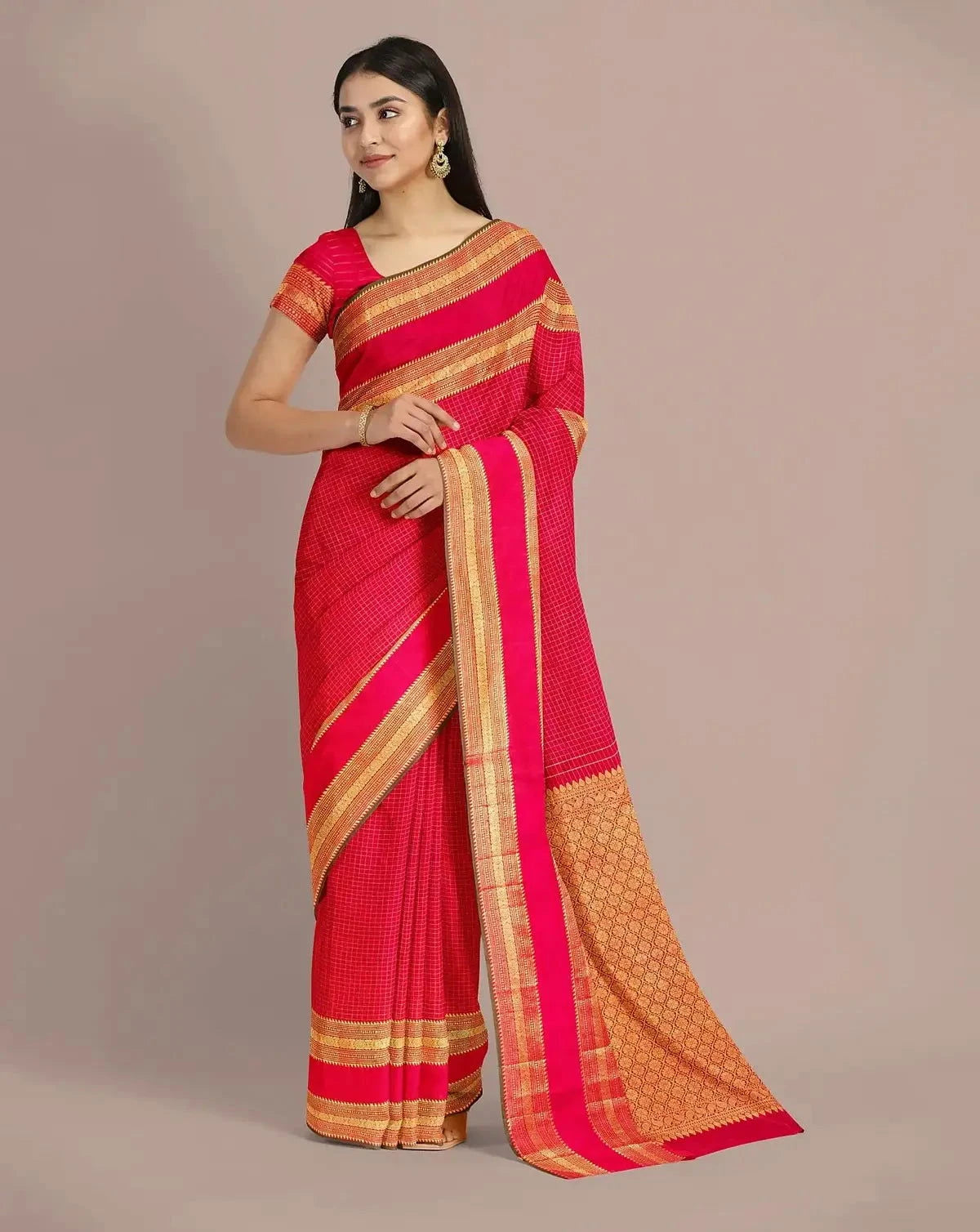 Rani Pink Kanjivaram Saree - Pallodstore