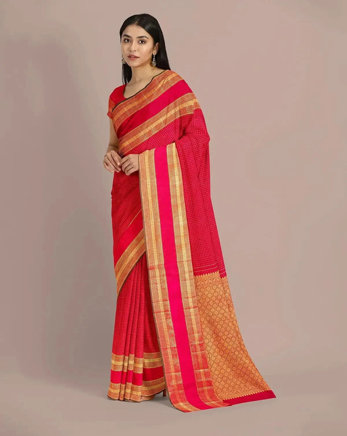 Rani Pink Kanjivaram Saree - Pallodstore
