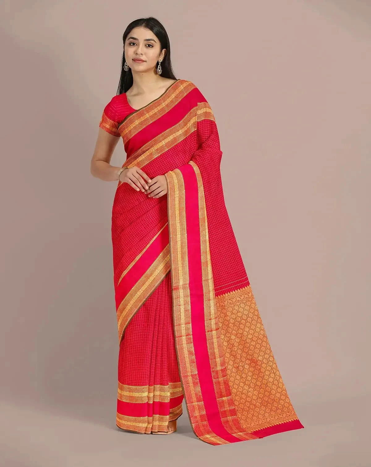 Rani Pink Kanjivaram Saree - Pallodstore