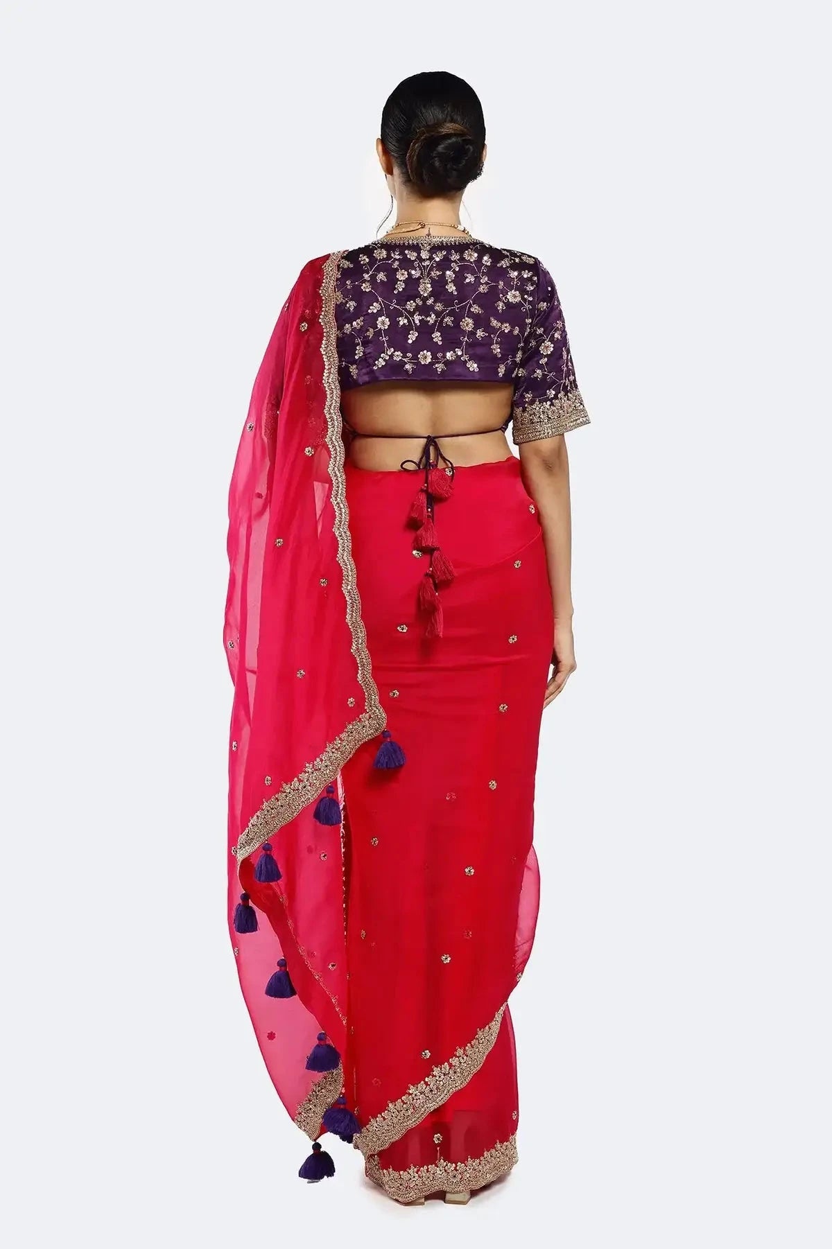 Rani Resham Organza Saree - Pallodstore