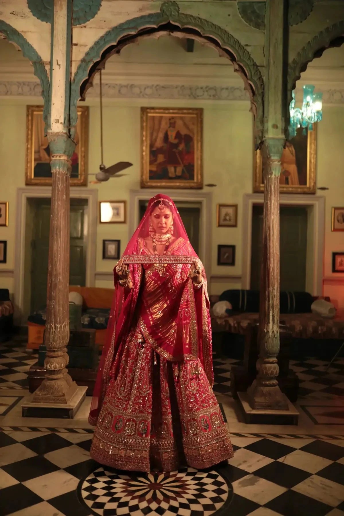 Red Raw Silk Lehenga - Pallodstore